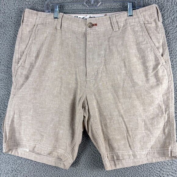 Eddie Bauer Linen Blend Shorts Mens 38 Tan Beach‎ Casual Outdoor Summer 38x9 - Picture 1 of 16